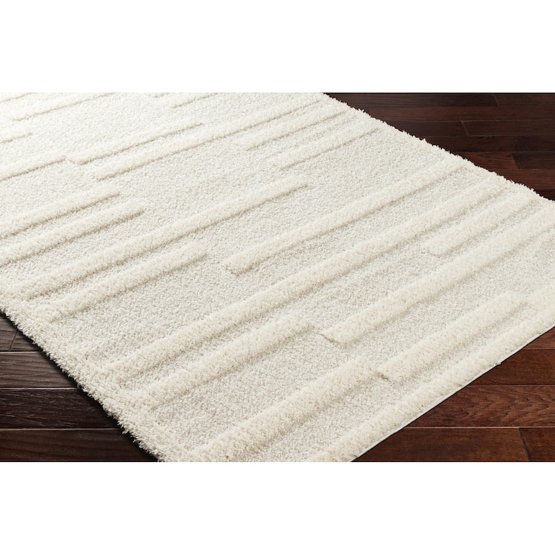 Livabliss Rodos Modern Stripe Plush Area Rug