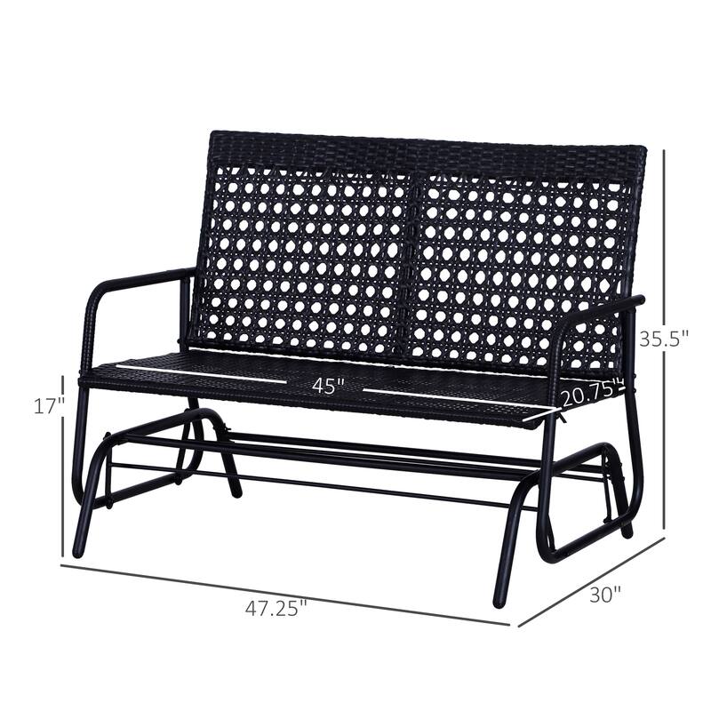 Patio 2-Person Wicker Glider Bench Rocking Chair
