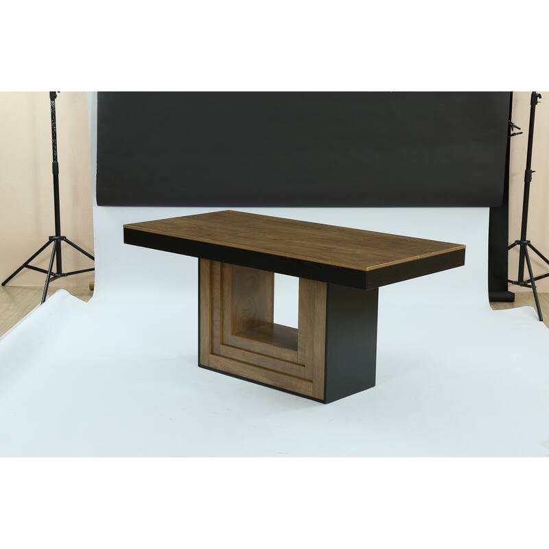 Modern Conference Table, Meeting Table for 4-6 People - Brown/Black