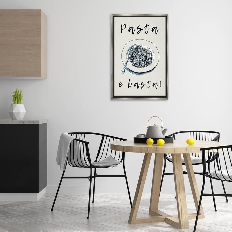 Stupell Pasta e Basta Meal Framed Floater Canvas Wall Art Design By Andreas Magnusson