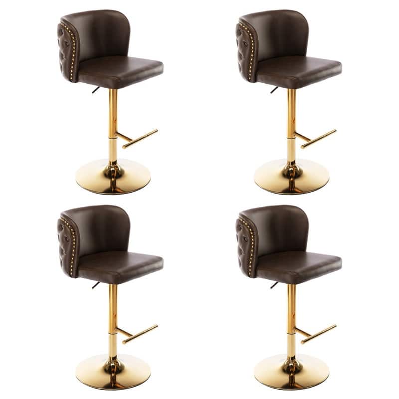 Upholstered Swivel Counter Bar Stools Set of 4