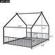 preview thumbnail 9 of 8, 2 Size Metal House Bed with Metal Frame Playhouse Design for Kids