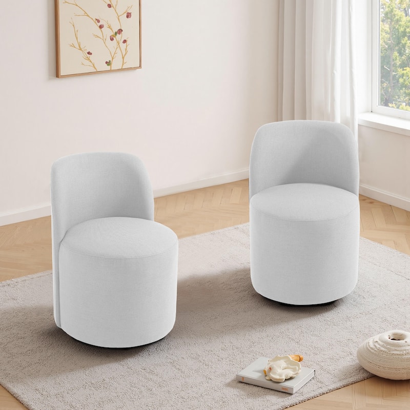 Modern Linen Upholstery Dining Chair Barrel Chair
