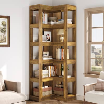 Tall L-Shaped Corner Bookshelf