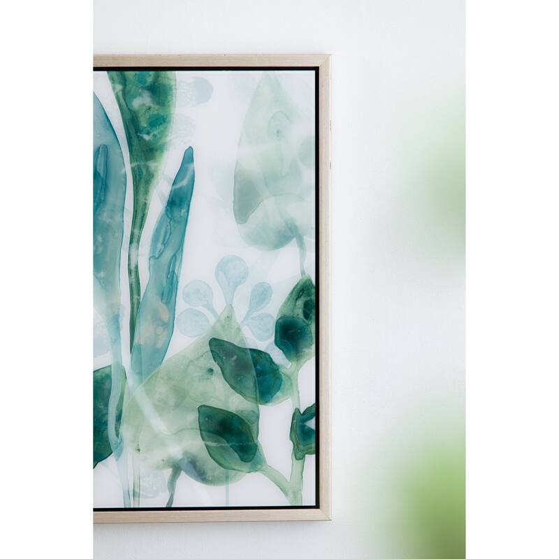 Modern Wall Decor Printed Acrylic Decor with Watercolor Leaf Pattern, for Living Room Bedrrom Entryway Office, Set of 2