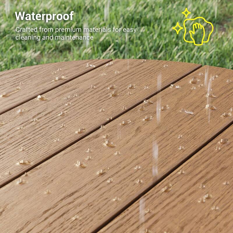 HDPE All-weather Outdoor Side Table, Easy Install Patio Table