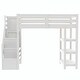 preview thumbnail 16 of 20, Loft Bed with Shelves, Storage Staircase, Small Wardrobe & White LED Light