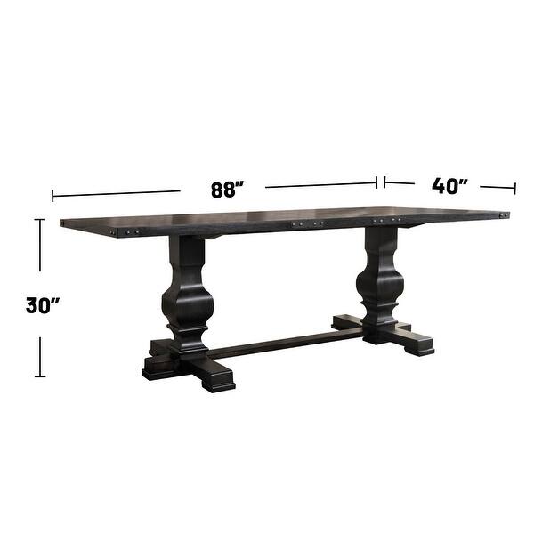 Rectangular Wooden Dining Table in Vintage Black Finish - Vintage Black ...