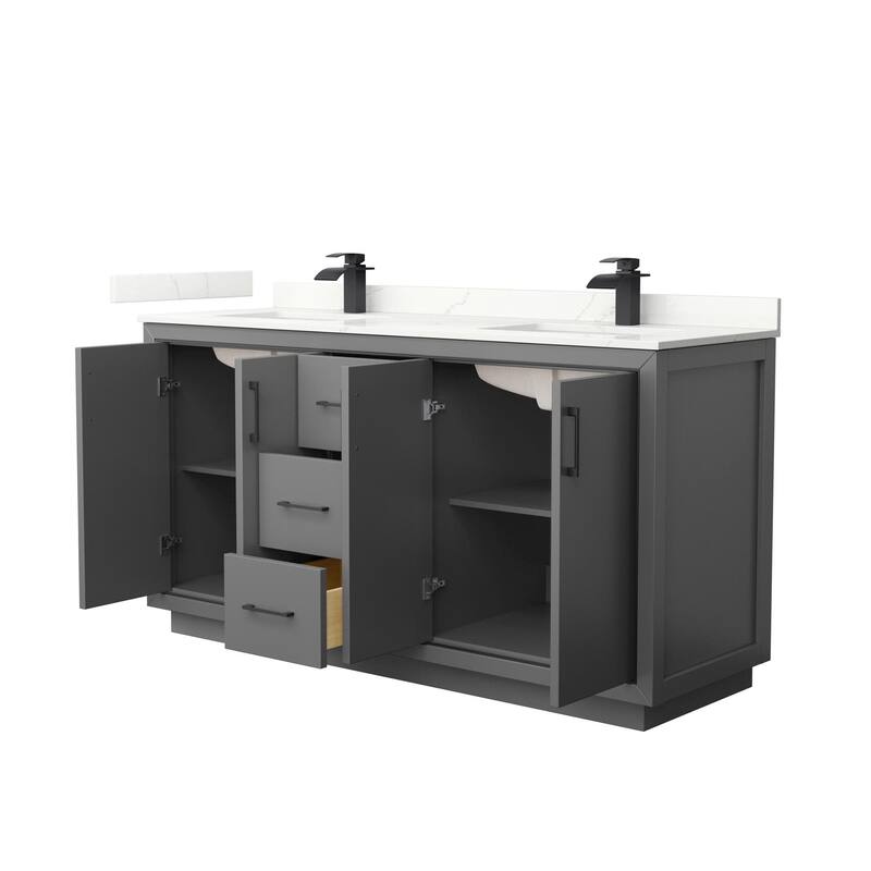 Wyndham Collection WCF111166D-QTZ-UNSMXX Icon 66" Free Standing Double