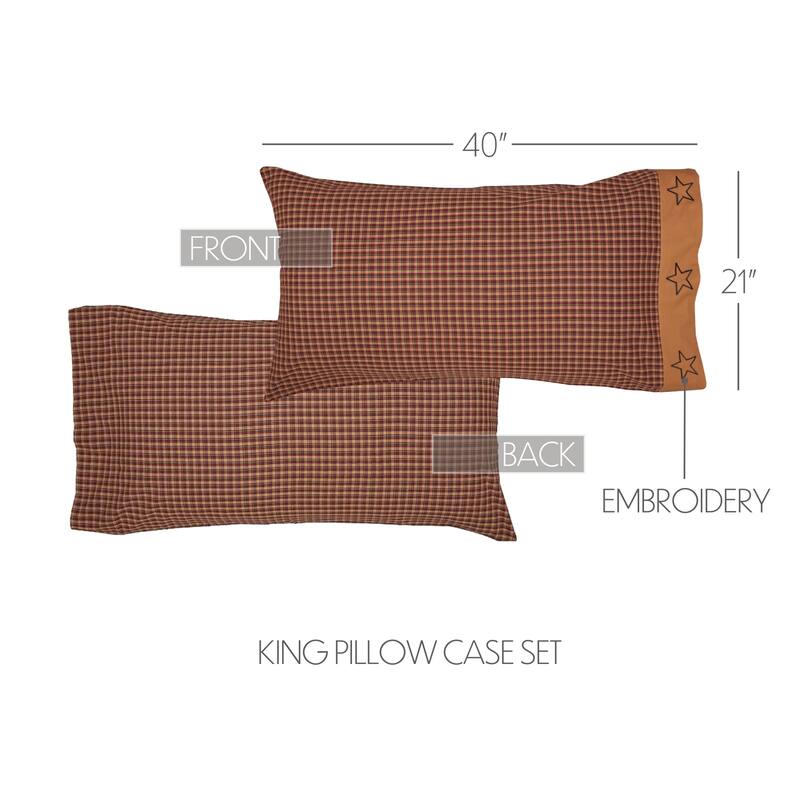 Patriotic Patch Pillow Case Set - King