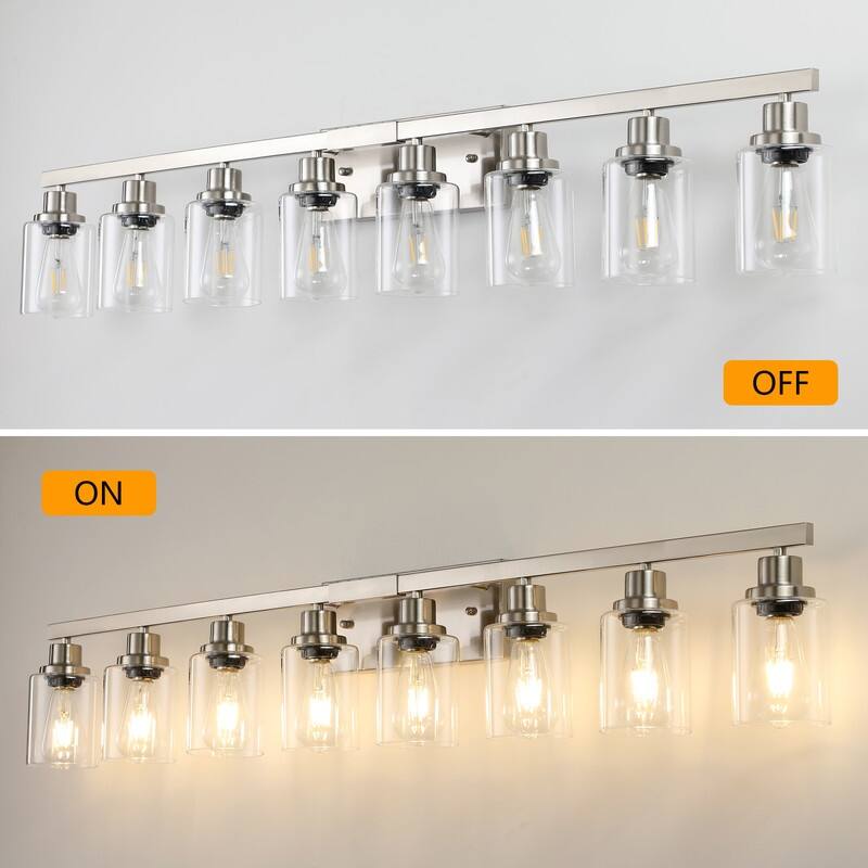 Bathroom Vanity Light With Clear Glass Shades For Vanity Mirror, Bathroom, Or Hallway