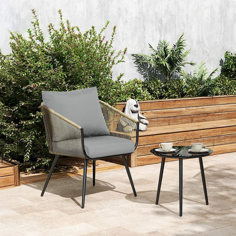 AOODOR Outdoor Chair Cushions Set of 2, Outdoor Deep Seat Cushions