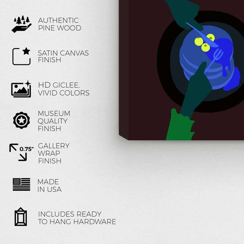 Wynwood Studio Canvas Food and Cuisine Aesthetic Breakfast Blue and Light Blue Modern & Contemporary Wall Art Canvas Print