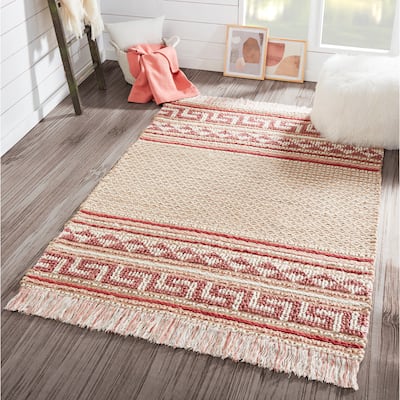 Momeni Esme Wool and Cotton Hand Made Pink Area Rug