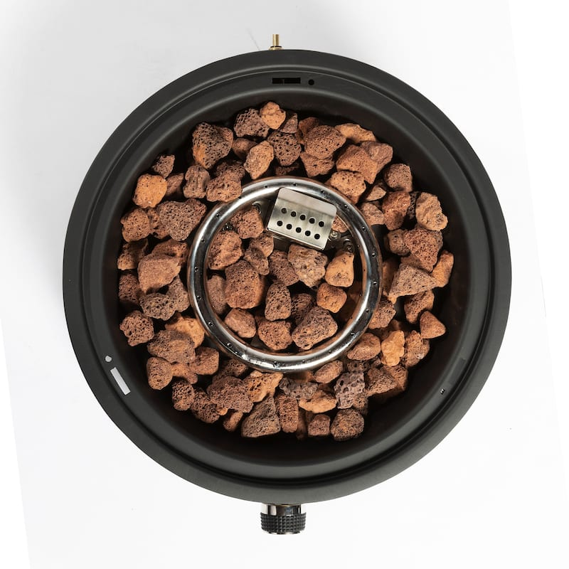 15" Round Steel Tabletop Propane Gas Fire Pit with 40000 BTU