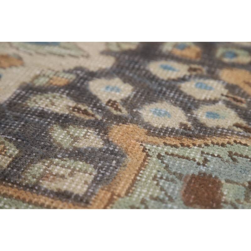 Traditional Blue Tabriz Persian Vintage Area Rug Handmade Wool Carpet - 7'1" x 9'8"