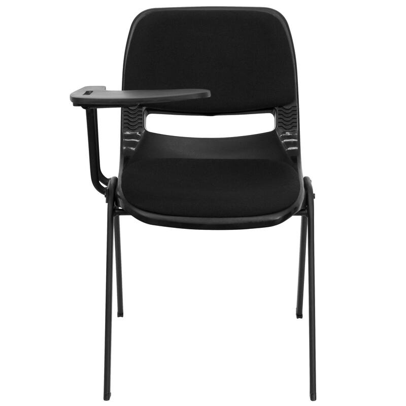 5 Pack Padded Ergonomic Shell Chair with Right Handed Flip-Up Tablet Arm