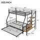 preview thumbnail 3 of 10, Twin over Full Size Metal Bunk Bed with Trundle and Storage Staircase