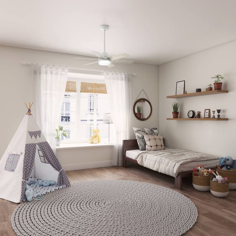 Hunter 44" Pacer Ceiling Fan with LED Light Kit and Handheld Remote - Modern Farmhouse, Transitional