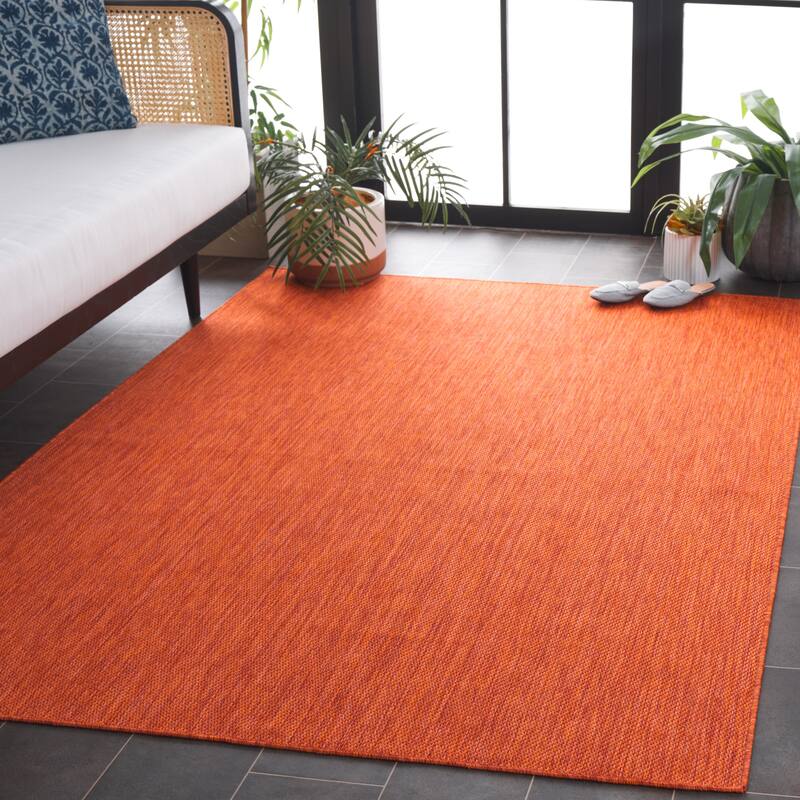 SAFAVIEH Beach House Umbra Transitional Rug - 6'7" Round - Orange