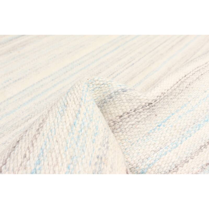 ECARPETGALLERY Flat-Weave Ankara FW Cream Wool Kilim - 5'2 x 7'9