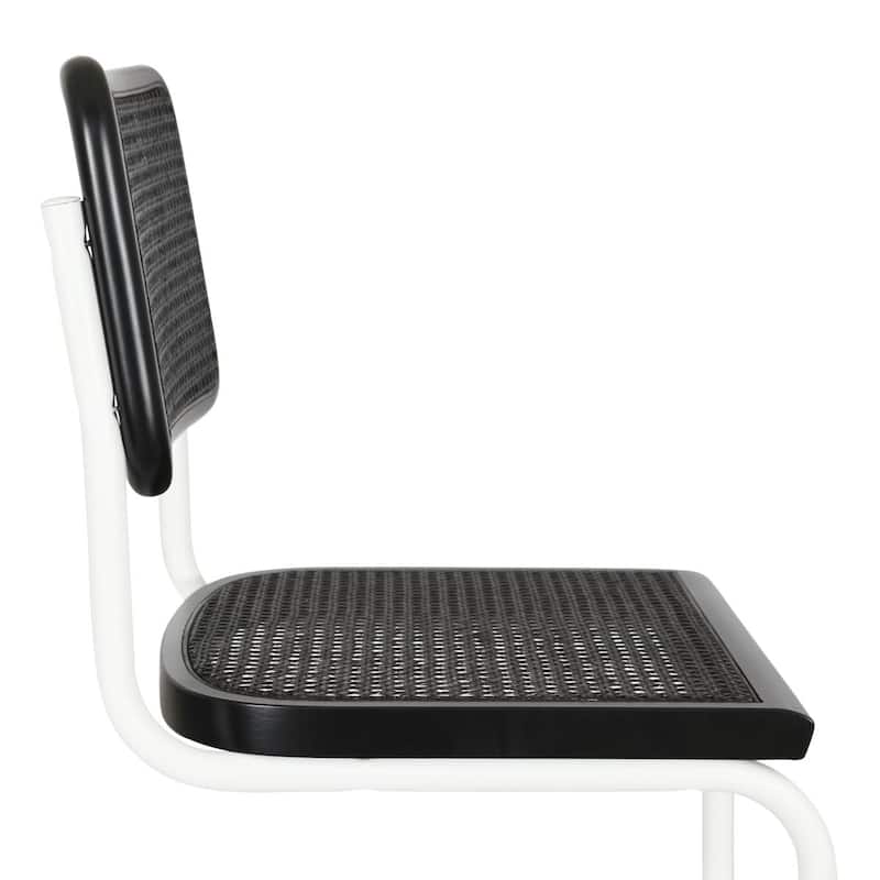 Breuer Chair Company Marcel Breuer Cesca Cane Cantilever Side Chair w/ White Steel Frame (Various Wood & Cane Colors)