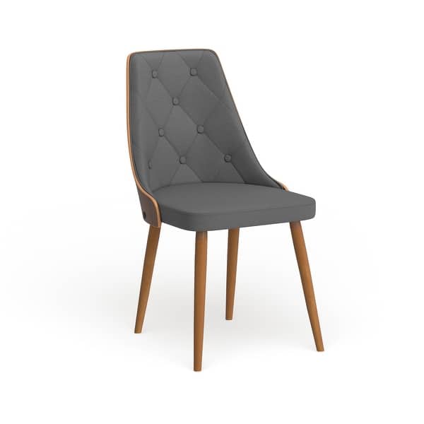 slide 1 of 25, Carson Carrington Arvika Mid-century Modern Walnut Wood Dining Chair - N/A Grey