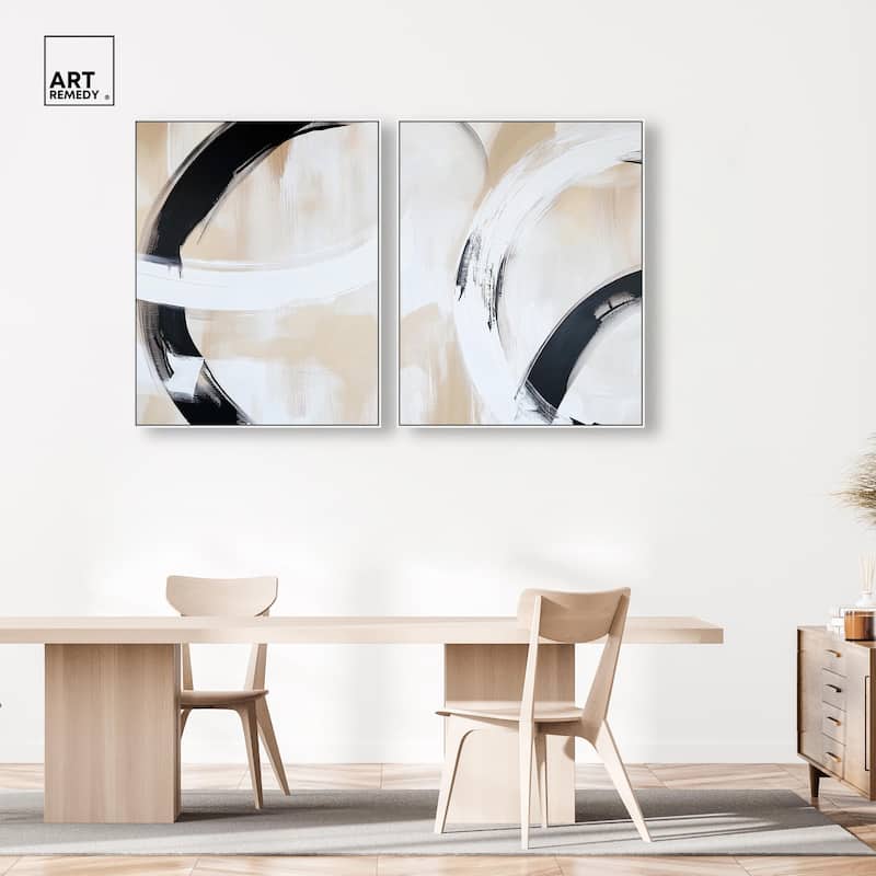 Neutral Interplay II Canvas Set of 2 by Art Remedy