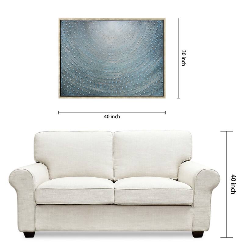 Concentric Textured Metallic Hand Painted Canvas Wall Art Set of 3