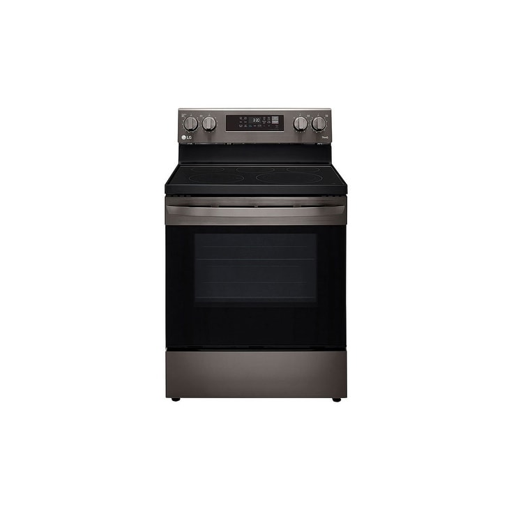 LG LREL6323D 6.3 cu ft. Smart Wi-Fi Enabled Fan Convection Electric Range with Air Fry and EasyClean - Black Stainless Steel