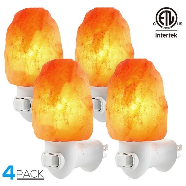 Shop Himalayan Salt Lamp Night Light Hand Carved Natural Salt Rock 4 Pack Overstock 28225232