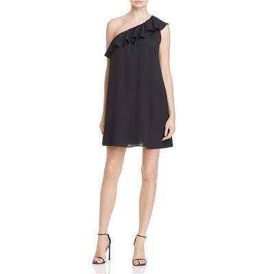 French Connection Womens Summer Crepe A-line Dress, Black, X-Small