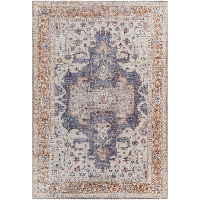 Livabliss Demaret Faded Classic Printed Washable Area Rug