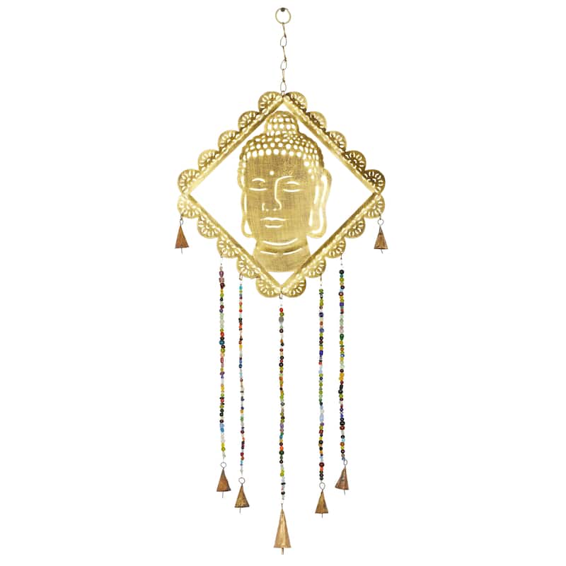 Gold Iron Eclectic Windchime 30 x 14 x 1 - 14 x 1 x 30