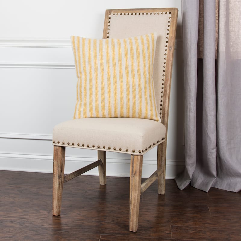 Rizzy Home Ticking Stripe Cotton Canvas Throw Pillow Cover
