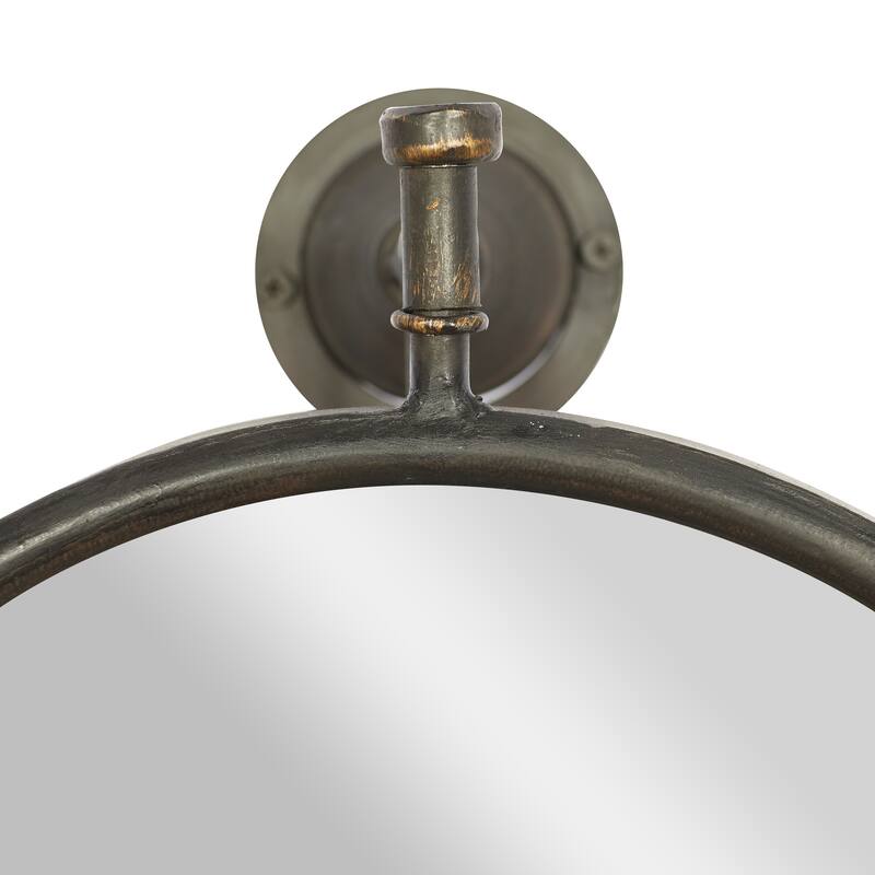 Black Wood Industrial Wall Mirror 29 x 15 x 7 - 15 x 7 x 29