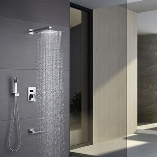 10 Inches Rain Shower Head with Handheld Shower Valve, three-function
