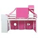 preview thumbnail 14 of 18, Twin Size Loft Bed with Tent and Tower , Sturdy Pine Wood Construction, Castle-Inspired Design