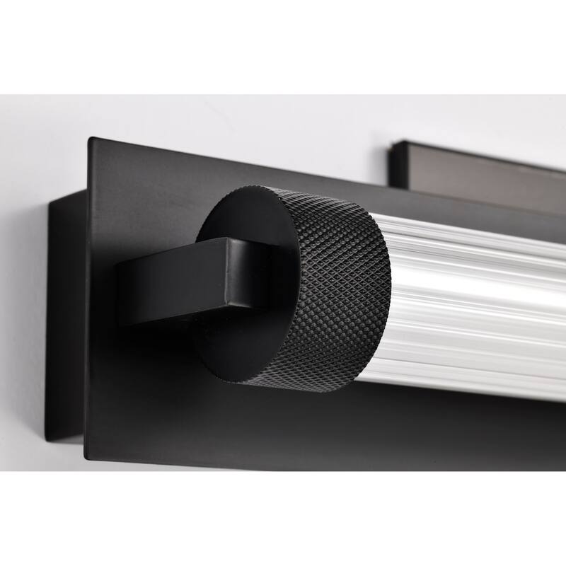 Larissa 14 Inch LED Vanity 3000K CCT Black Finish Opaque Glass