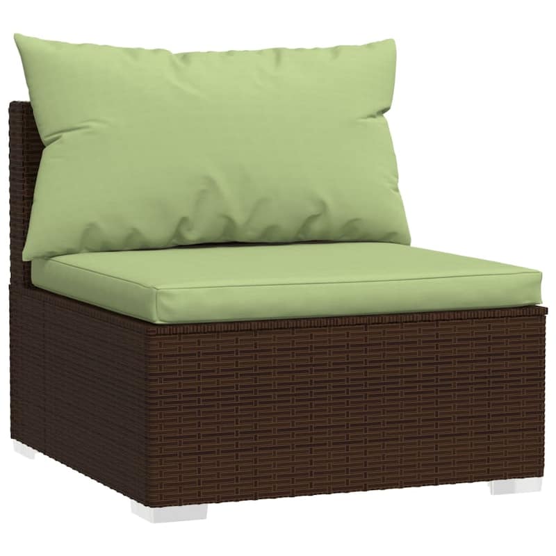 vidaXL Patio Lounge Set Outdoor Sectional Sofa Set Table Garden Poly Rattan - 27.6" x 27.6" x 23.8"