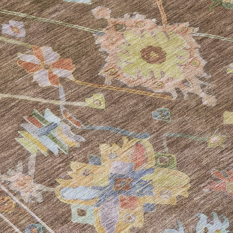 Machine Washable Indoor/ Outdoor Boho Traditional Chantille Rug