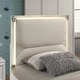 preview thumbnail 6 of 17, Furniture of America Drima Modern 2-Piece Pearl White Solid Wood Kids Platform Bedroom Set with LED