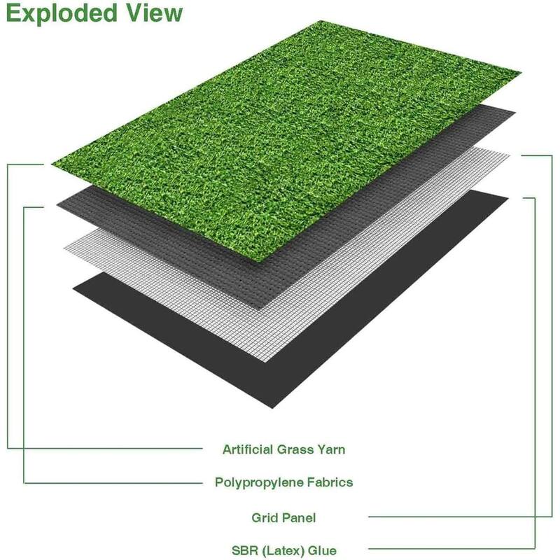 6FT x 10FT Artificial Turf for Dogs - Professional Large Outdoor Pet Lawn Mat with Drainage Holes - 6' x 7'