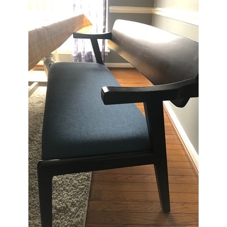 Carson carrington comiskey espresso finish deals arm dining bench with back