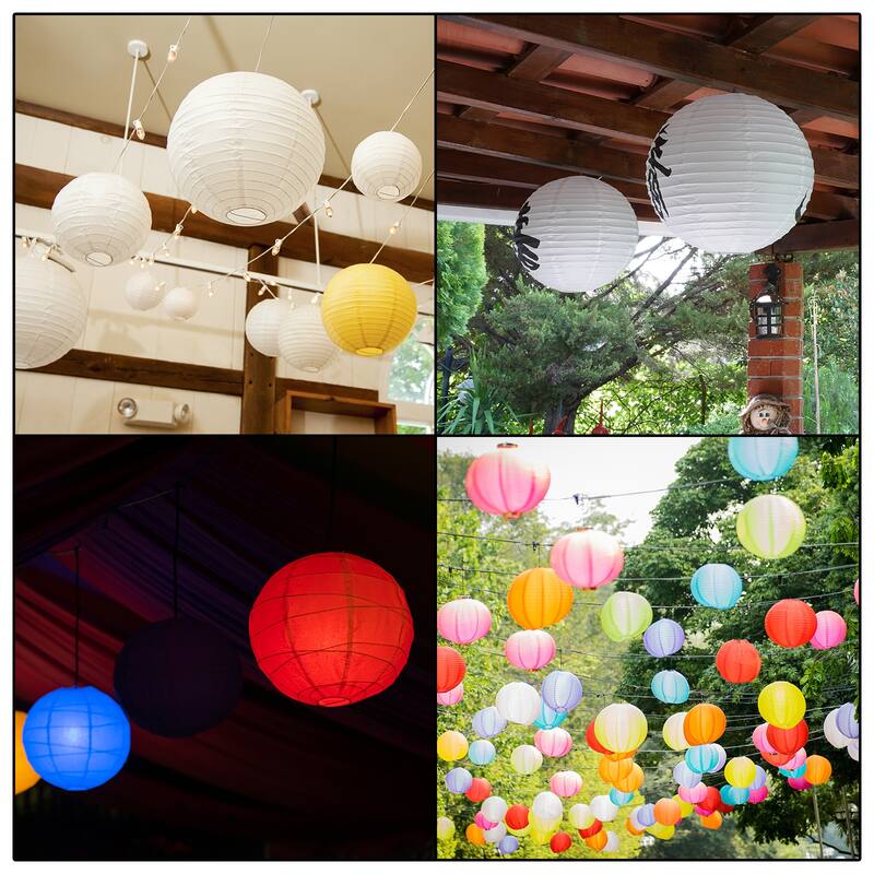 5 Pcs Paper Lanterns Round Hanging Chinese/Japanese Lantern Decor