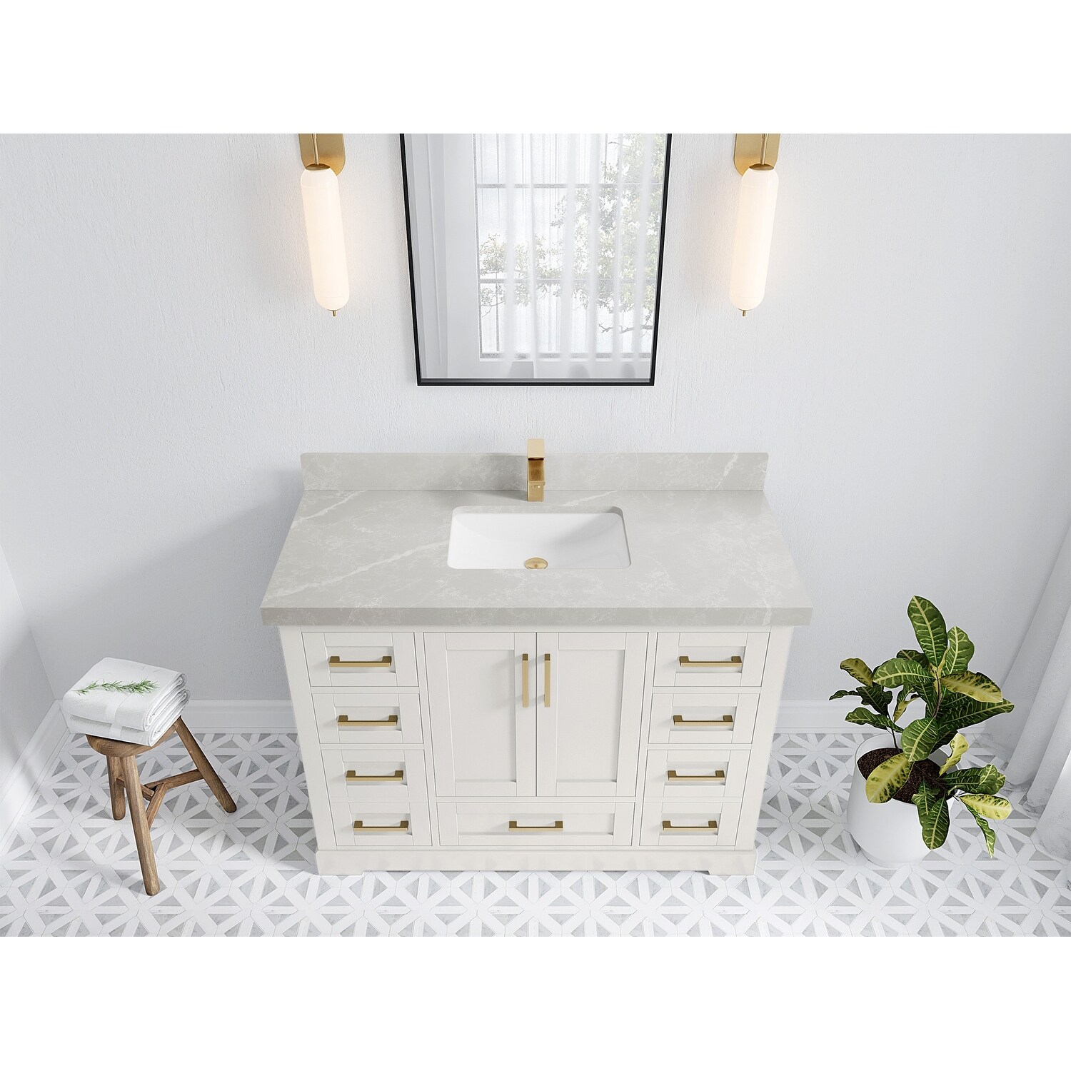 Willow Collections 48 in. W x 22 in. D Boston Single Bowl Sink Bathroom Vanity with Countertop