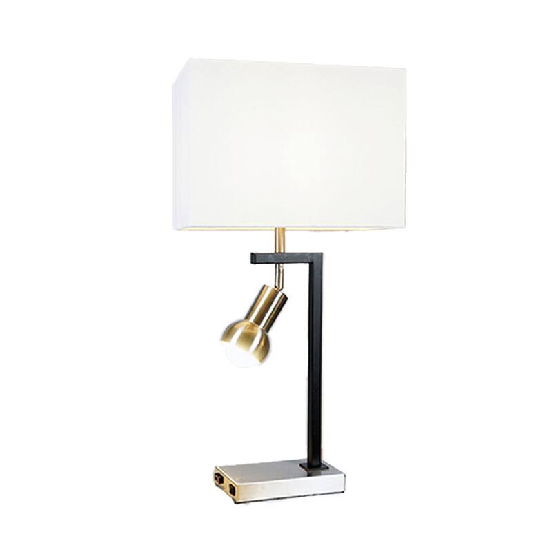 Limy 2pc Table Lamp Set, White Shade, Chrome and Black Frame, 29 Inch