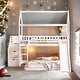 preview thumbnail 1 of 38, Friendly Design Twin over Twin Bunk Bed with Two Drawers and Slide, House Bed with Slide White
