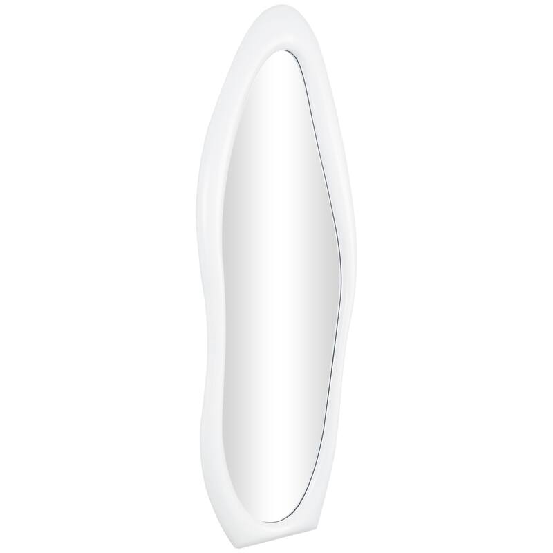 Wooden Abstract Wavy Wall Mirror - Black or White - Roche River Decor