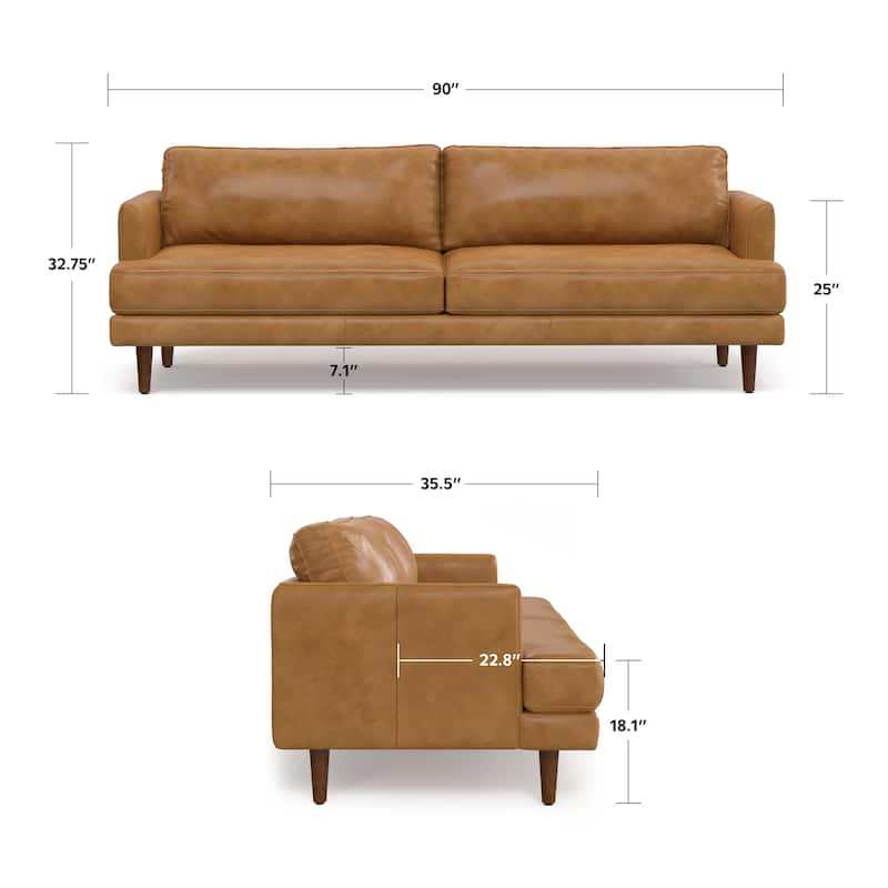 WYNDENHALL Chloris 90 inch Wide Mid-Century Modern Sofa